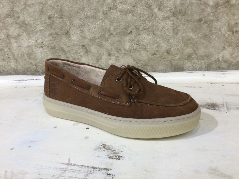 Rieker L5905-24 Tan Boat Shoe with Gum Sole