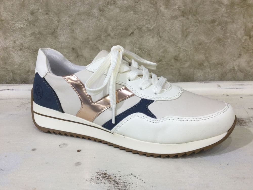 Rieker N1200-60 Cream / Navy Mix Trainer