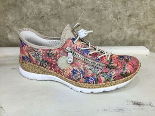 Rieker N42V3-90 Floral Mix Slip On Trainer