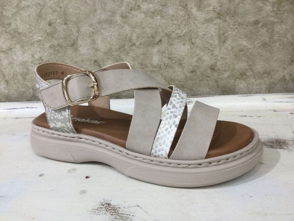 Rieker V3063-62 Taupe / Reptile Sandal