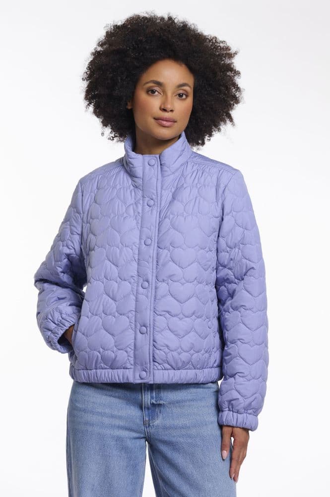 Rino & Pelle Aba Brushed Blue Light Padded Cropped Jacket