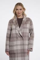 Rino & Pelle Adria Soft Oat Check/Oat Double Breasted Reversible Coat