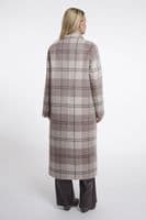Rino & Pelle Adria Soft Oat Check/Oat Double Breasted Reversible Coat
