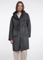 Rino & Pelle Ami Long Reversible Coat with Hood in Urban Teal