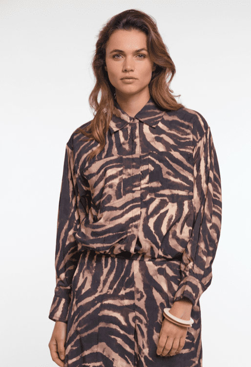 Rino & Pelle Auda Blouson jacket in Brown Zebra