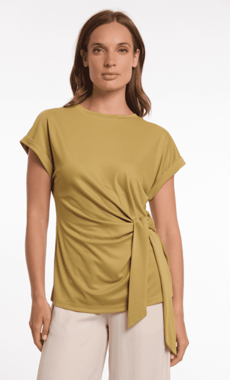 Rino & Pelle Belma Golden Olive Top with Knot Detail