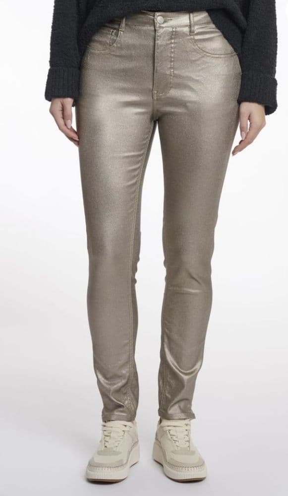 Rino & Pelle Brice Metallic Skinny Jeans in Brass