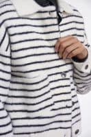 Rino & Pelle Bubbly Boxy Jacket in Black & White Striped