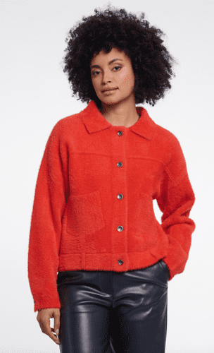 Rino & Pelle Bubbly Boxy Jacket in Luminous Red