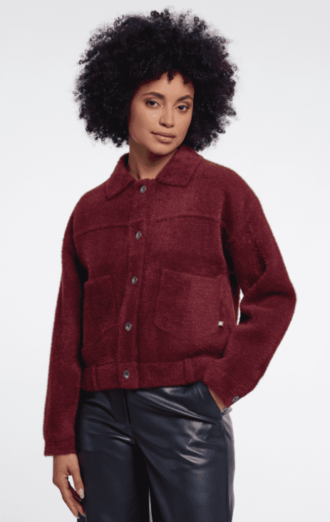 Rino & Pelle Bubbly Boxy Jacket in Sangria