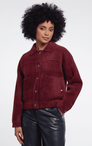 Rino & Pelle Bubbly Boxy Jacket in Sangria