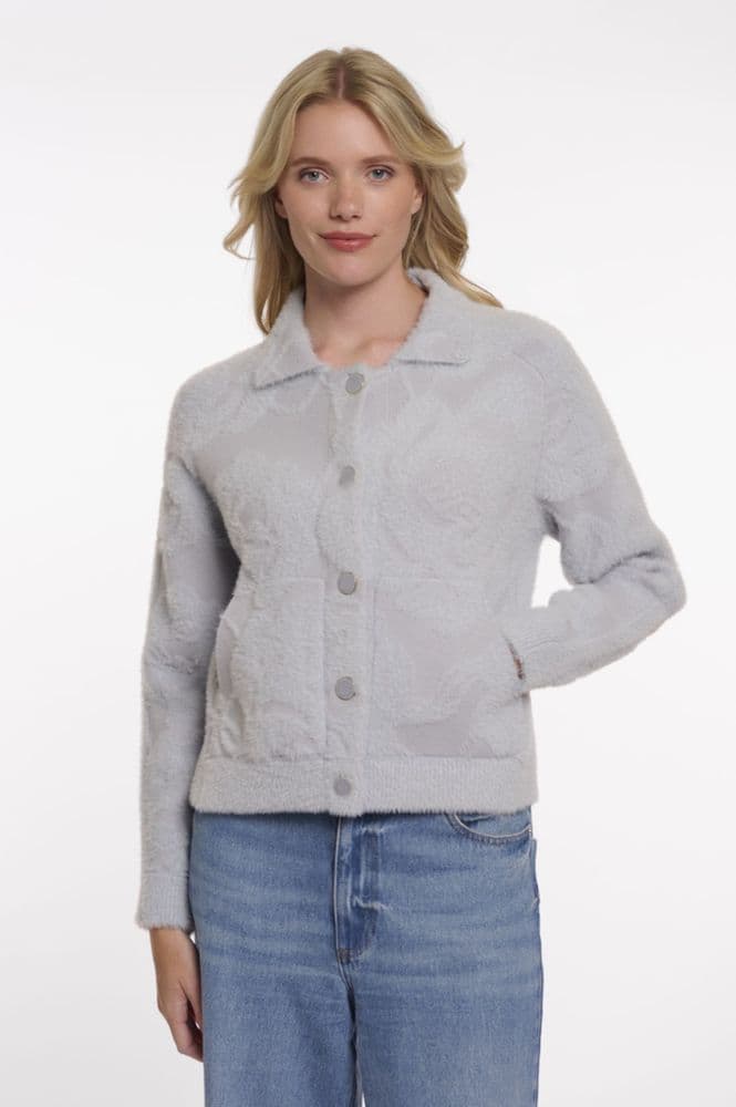 Rino & Pelle Bubbly Light Blue Flower Boxy Jacket