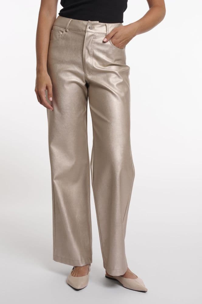 Rino & Pelle Corian Gold Brushed Straight Leg Pants