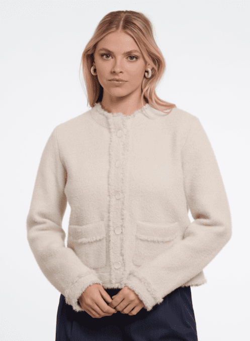 Rino & Pelle Florieke Jacket with Fringe Details in Birch