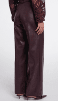 Rino & Pelle Georgina Short length Faux Leather Trousers in Chocolate Bean