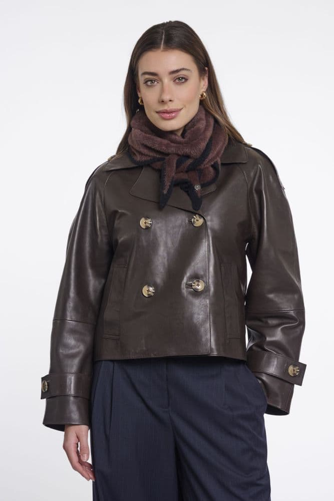 Rino & Pelle Heiko Coffee Black Triangle Scarf