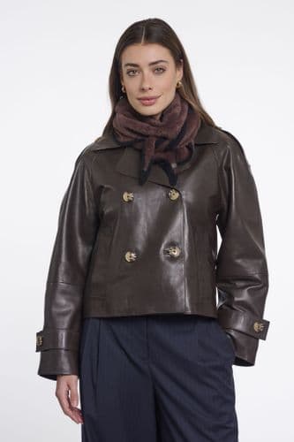 Rino & Pelle Heiko Coffee Black Triangle Scarf