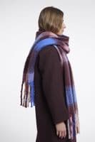 Rino & Pelle Hibbe Blue Fudge Check Scarf