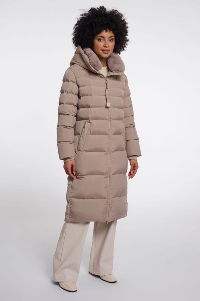 Rino & Pelle Hudson Mocha Latte Padded Coat with Detachable Collar