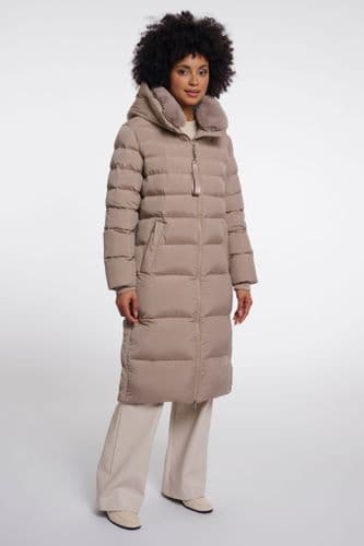 Rino & Pelle Hudson Mocha Latte Padded Coat with Detachable Collar
