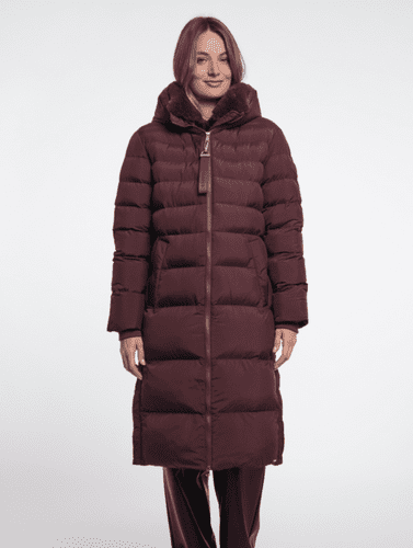 Rino & Pelle Hudson Padded Coat with Detachable Collar in Fudge Cloak