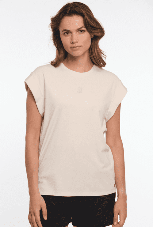 Rino & Pelle Ilana Sleeveless Top with Crew Neck in Birch