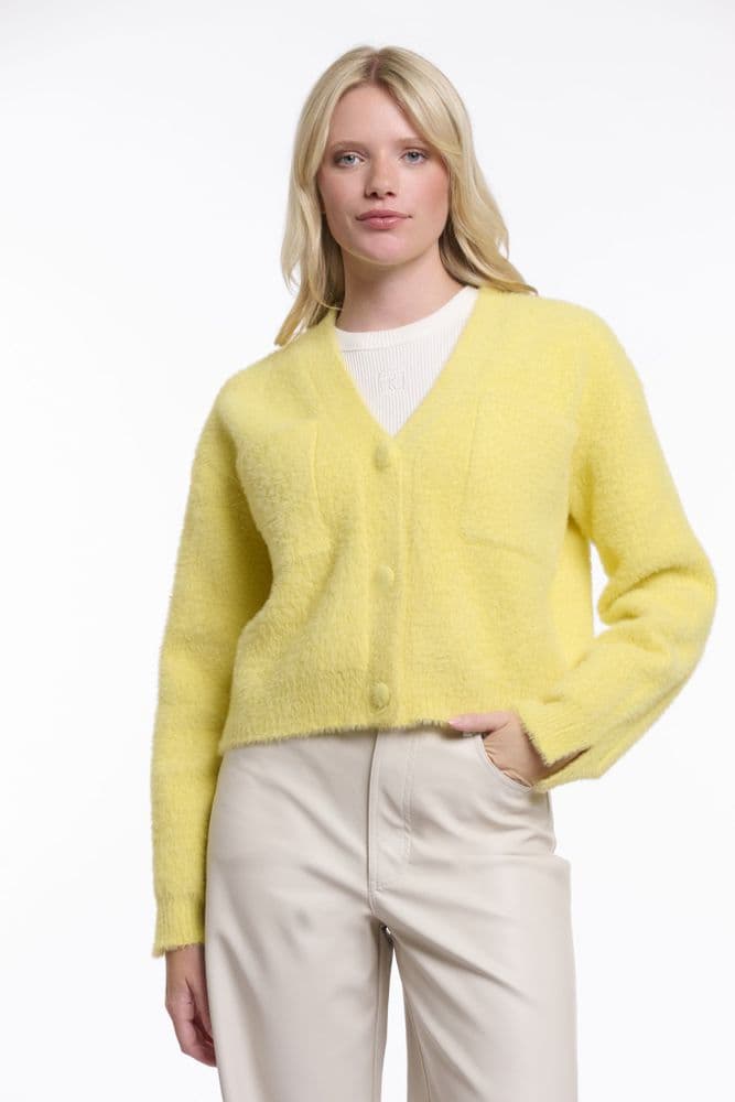 Rino & Pelle Isarea Breezy Lime Short V Neck Cardigan