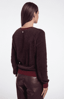 Rino & Pelle Keath Long Sleeve Pullover with V-neck in Fudge-Sangria