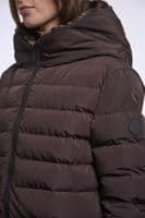 Rino & Pelle Keilafur Peated Brown Leopard Long Padded Hooded Coat