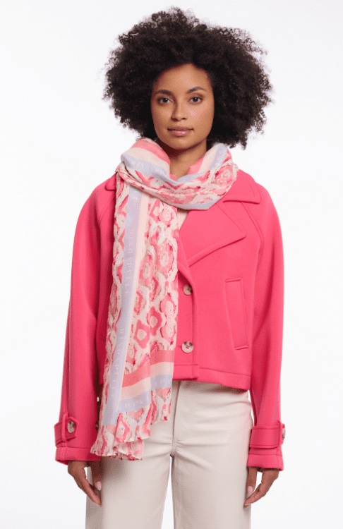 Rino & Pelle Kimberley Coral  Printed Scarf