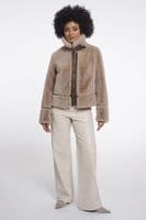 Rino & Pelle Lambra Oat Short Faux Fur Jacket