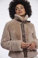 Rino & Pelle Lambra Oat Short Faux Fur Jacket