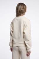 Rino & Pelle Manar Off White Crew Neck Sweater with Applicated Sleeves
