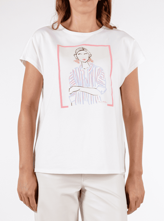 Rino & Pelle Nanouk T-Shirt with Print in Snow white