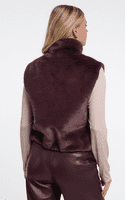 Rino & Pelle Nikki Short Faux Fur Waistcoat in Chocolate Bean