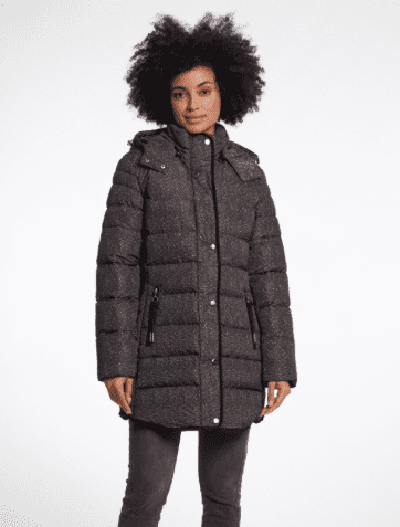 Rino & Pelle Nusa Padded Coat with Detachable Hood in Micro Snake