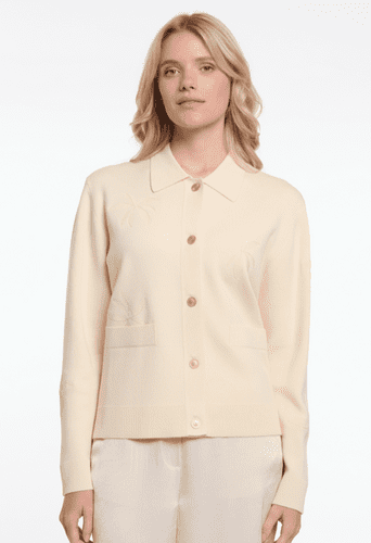 Rino & Pelle Paulien Cardigan with Button Closure in Birch