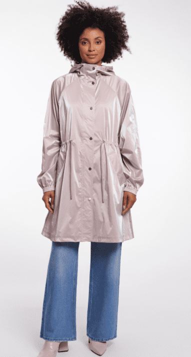 Rino & Pelle Rowan Long Windbreaker in Pearl Metallic