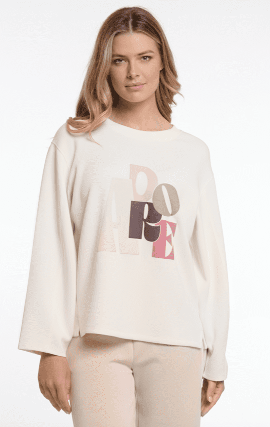 Rino & Pelle Xante Pullover with Print in Snow White