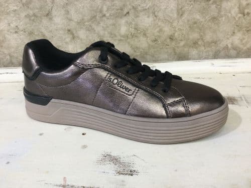 S Oliver 23603-43 915 Pewter Fashion Trainer