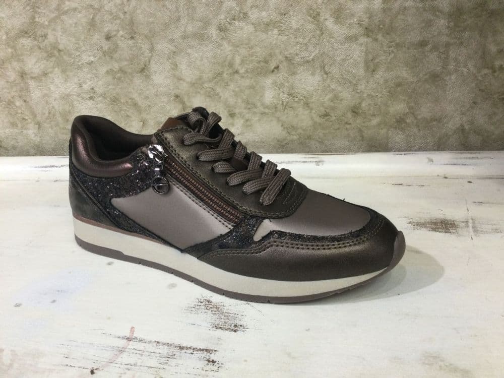 Tamaris 23603-42 Taupe Leopard/Spakle Trainer