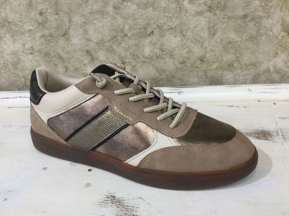 Tamaris 23662-45 Gold/Cream Mix Slip On Trainer