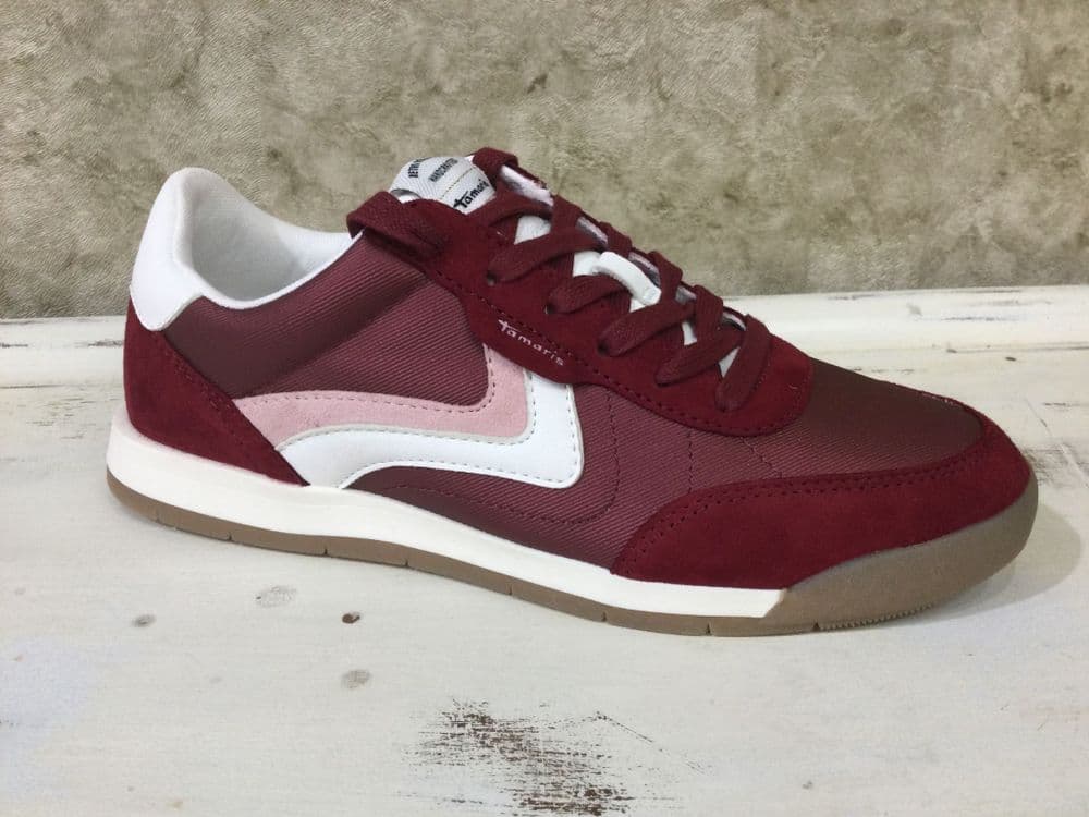 Tamaris 23665-45 500 Red & Pink Fashion Trainer with Gum Sole
