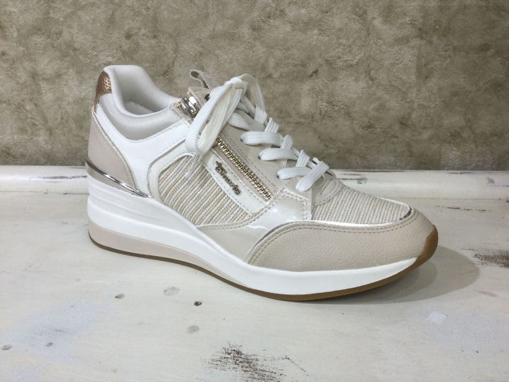 Tamaris 23703-41 402 Beige / Mix Wedge Trainer