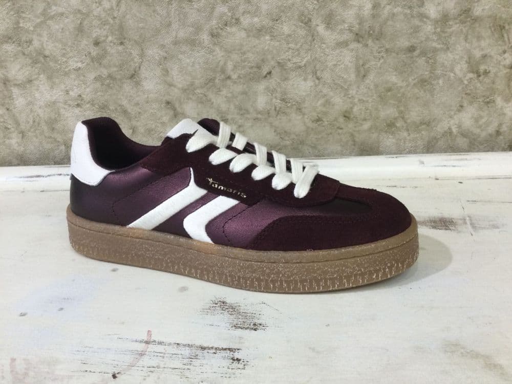 Tamaris 23723-44 594 Burgundy Fashion Trainer Gum Sole