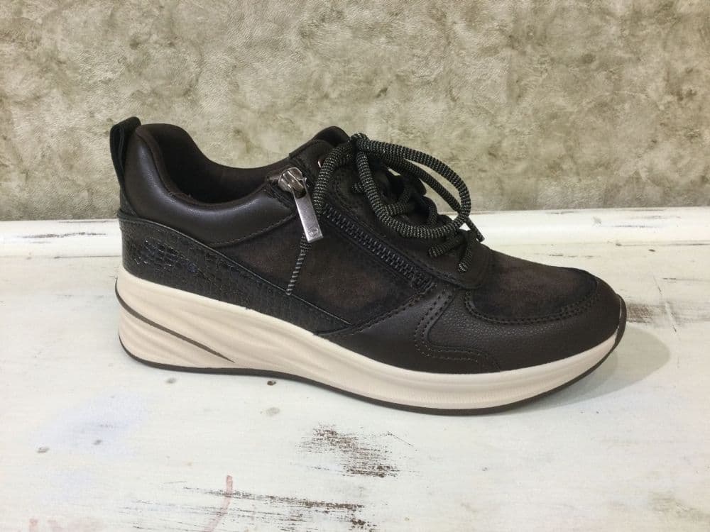 Tamaris 23754-45 Mocca Fashion Trainer with Side Zip