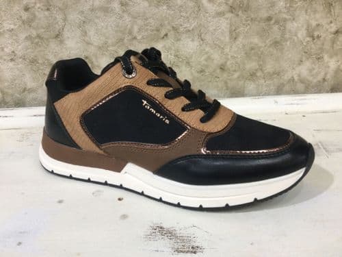 Tamaris 23768-45 Black& Brown Mix Fashion Trainer