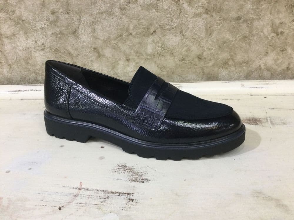 Tamaris 24312-41 Navy Patent Mix Loafer