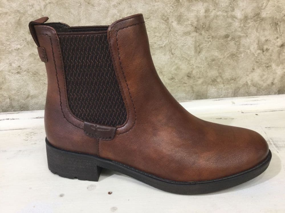 Tamaris 25378-45 305 Tan Ankle Boot with Elastic Gusset