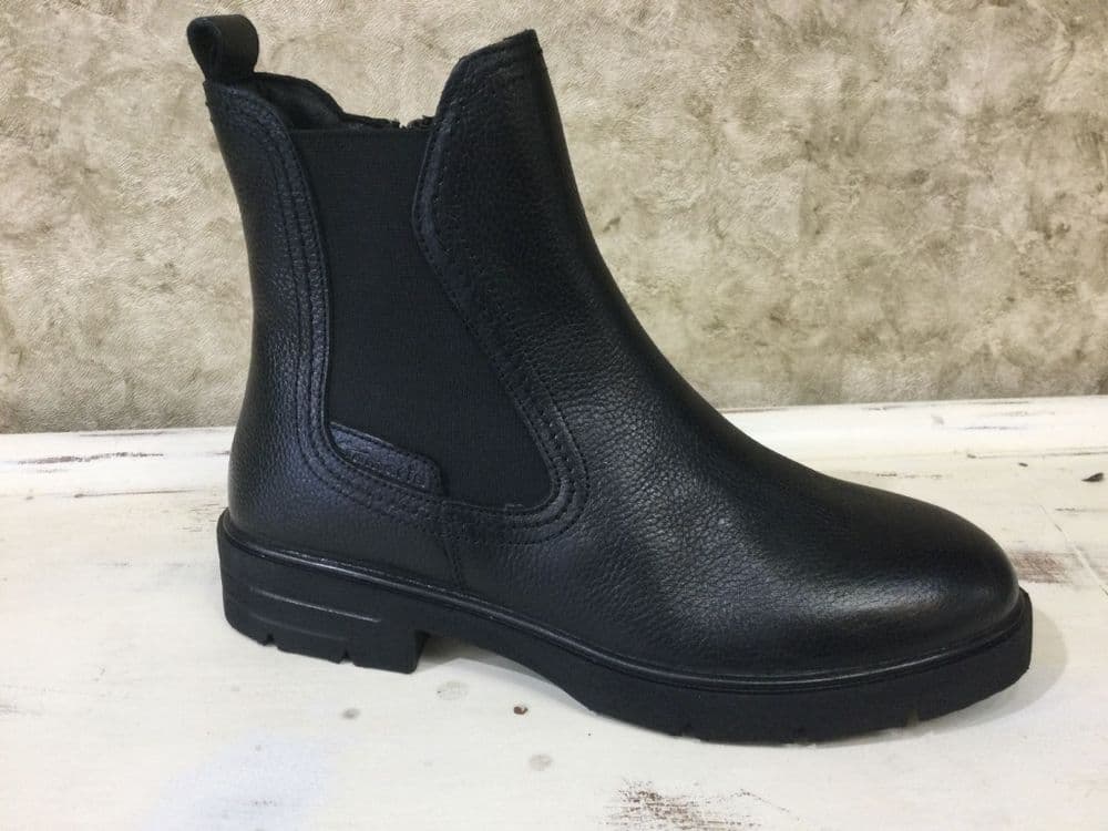 Tamaris 25422-45 Black Leather Ankle Boot with Inside Zip